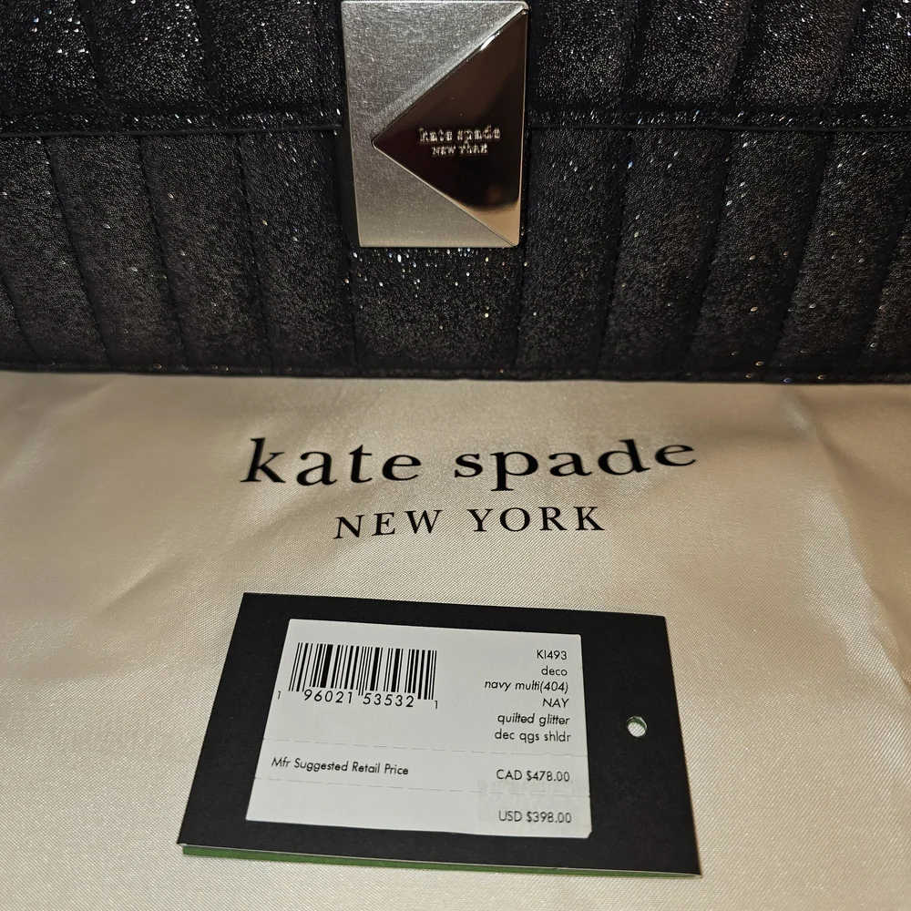 Kate Spade Black Glitter Shoulder Bag NWTs